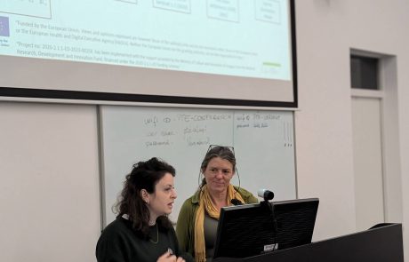 Fiona Mathews and Francesca Festa presenting