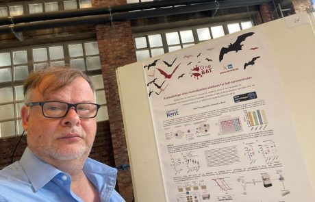 Prof. Nigel Temperton with OneBAT Poster