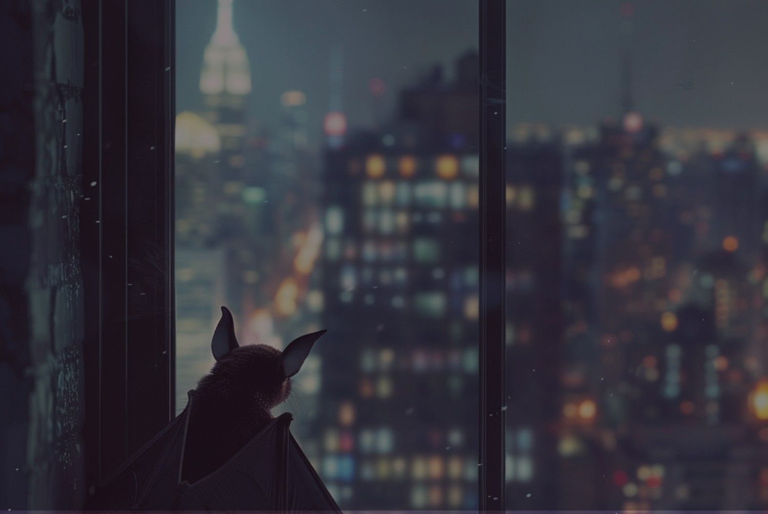 Bat-looking-out-the-window-an-urban-interface-night-city