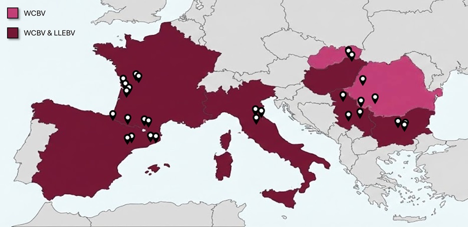 Map-of-the-European-distribution-of-sampling-sites-of-populations-of-the-bat-Miniopterus-schreibersii