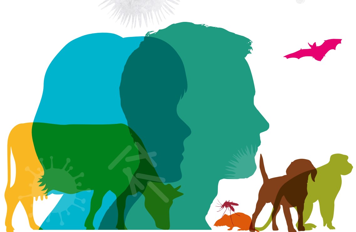 Spillover-with-virus-man-woman-and-animal-silhouettes